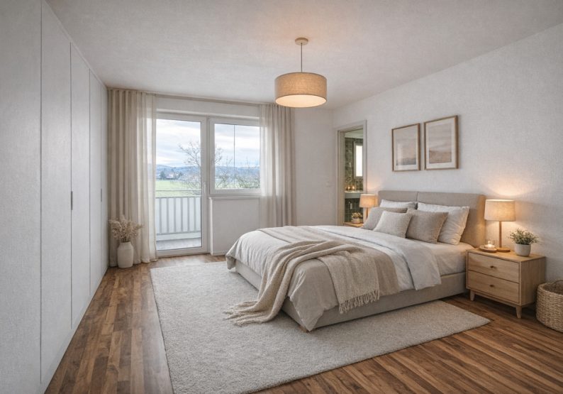 Schlafzimmer eingerichtet