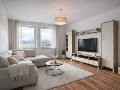 Wohnzimmer eingerichtet