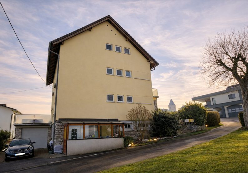 Rückseite mit Rasen